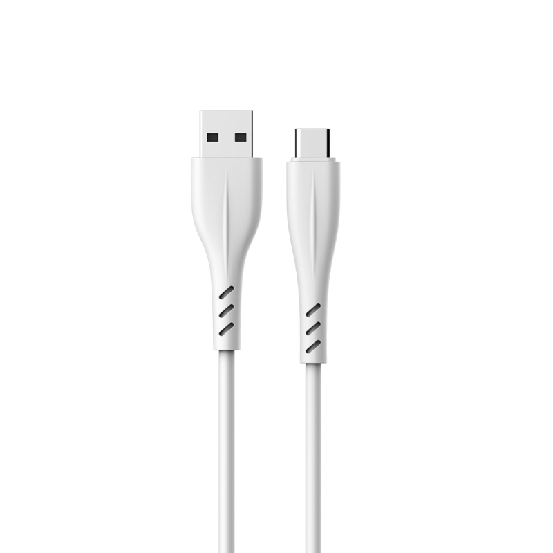 CB-PVC02 1M CABLE USB-TYPEC PVC FAST CHARGE WHITE