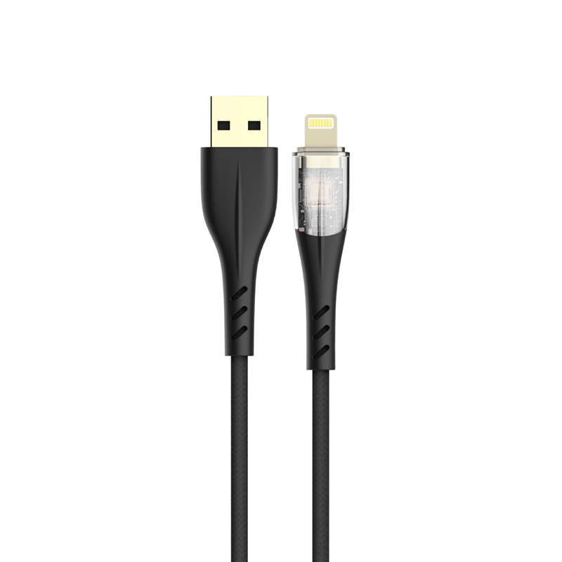 CB-BRD01 1M LIGHTNING LED CABLE GOLDEN PIN BLACK