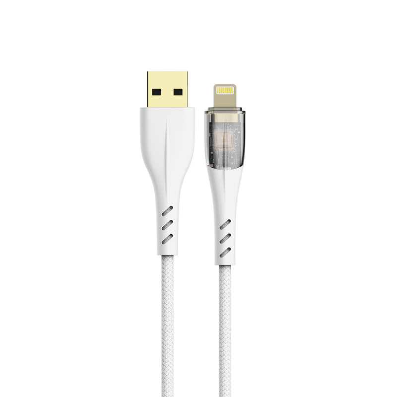 CB-BRD01 1M LIGHTNING LED CABLE GOLDEN PIN WHITE